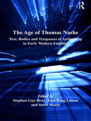 cover image of The Age of Thomas Nashe